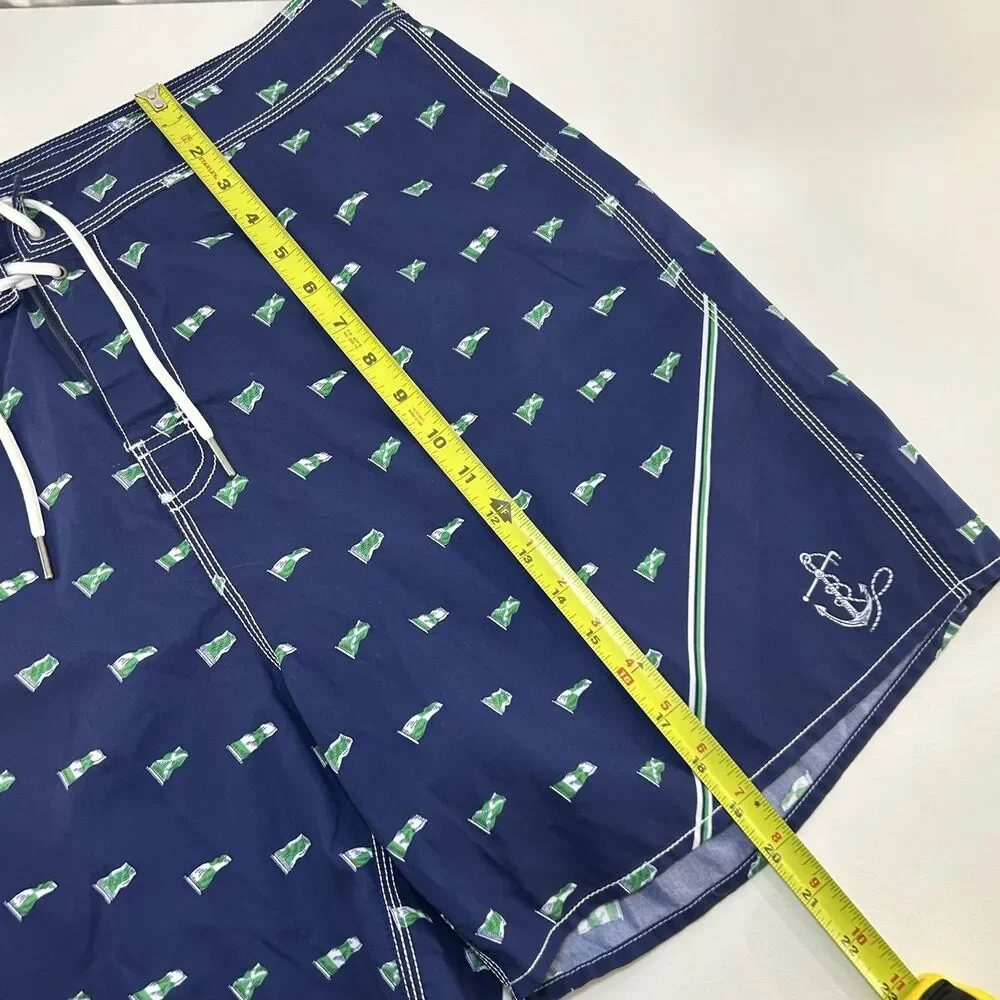 Polo Ralph Lauren Mens Size 36 Nautical Print Blue Green Swim Trunks BoardShorts